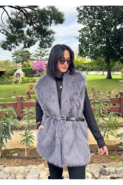 VAZIRADK Belted Fur Vest
