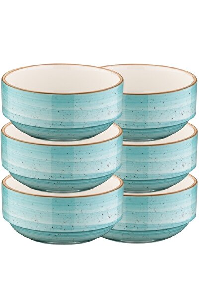 Bonna Set 6 boluri suprapozabile portelan Aqua 14cm 500ml