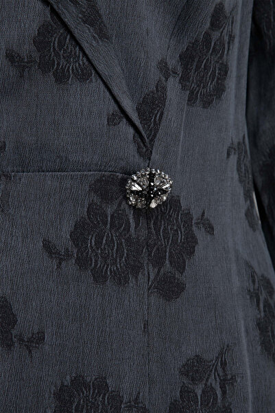 GUMANIZE Women's Shirt Collar Jacquard Cupro Dress