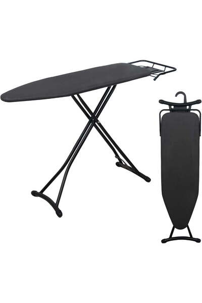 unbranded Ironing Board Metal Mesh Folding, Height Adjustable, 43x13 Black