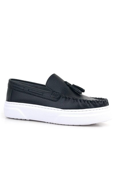 Raker 3404 Thick Sole Loafer Shoes F.G.-Black - 39