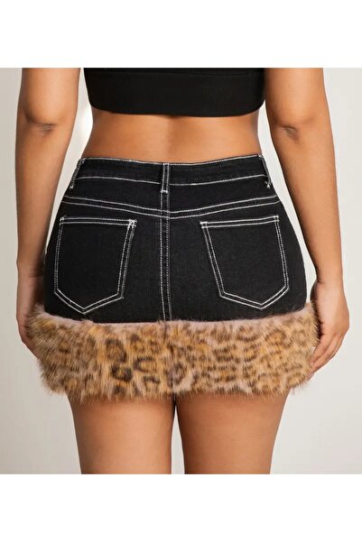 G&H UNDERWEAR Leopard Fur Detailed Mini Skirt