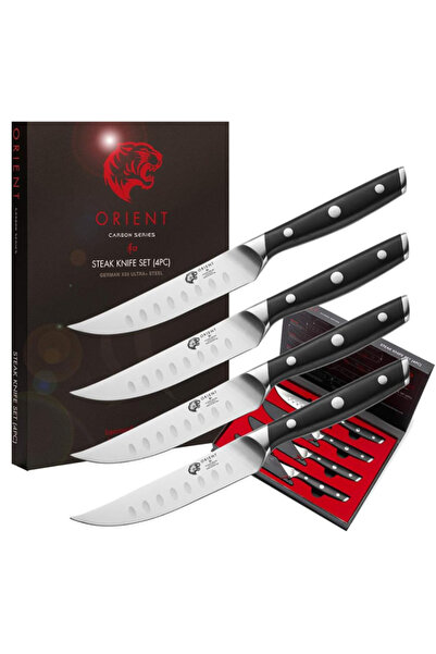 Orient Set of 4 knives, Origin Series, made of German X50 Ultra+stainless steel, 15 cm, blade guard, black