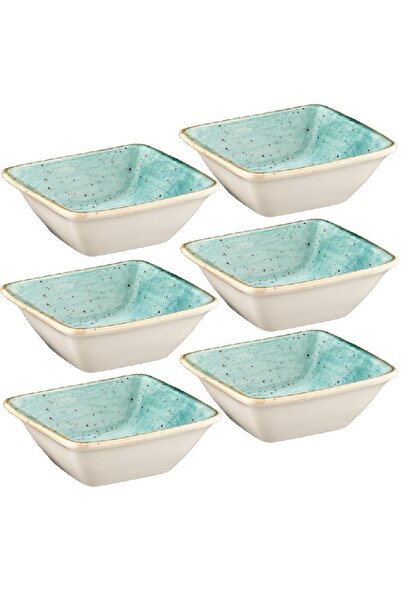 Bonna Set 6 boluri patrate portelan Aqua 8x8,5cm