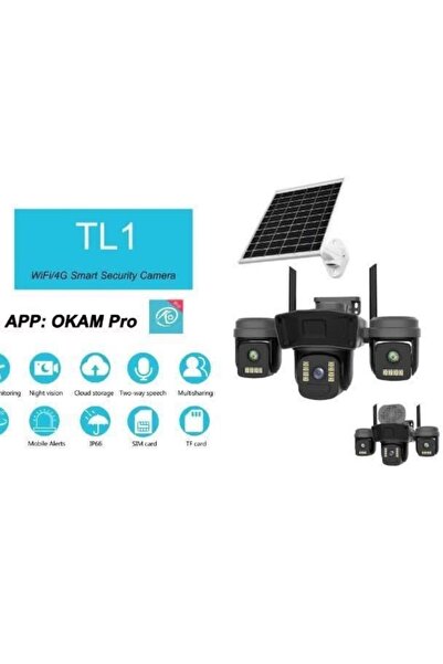 OEM Solar surveillance camera with triple lenses 360, 4G, night vision, 10K, full HD