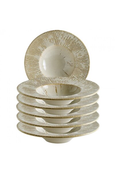 Bonna Set 6 farfurii paste Snell Sand portelan 28cm 400ml