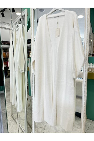 MRM MERAM BUTİK Adn Angora Cardigan - Ecru - Standard (Size 42-46 Compatible)