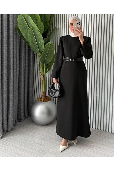 Molly Nelly Women's Shoulder Detailed Belted Dress