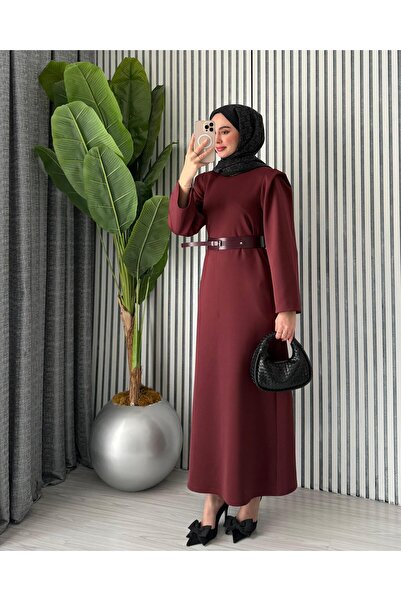 Molly Nelly Women's Shoulder Detailed Belted Dress