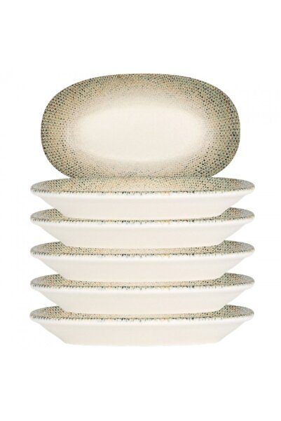 Bonna Set 6 farfurii ovale Sway portelan 19x11cm