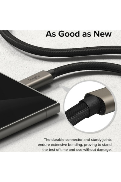 Velox Cablu Data Power Type-C la Type-C, Advanced Style, 240W, 2m, I24, PVC, Ringke, Deep Dark