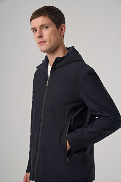 Morven Men's Navy Blue Trend Double-Sided Hooded Coat