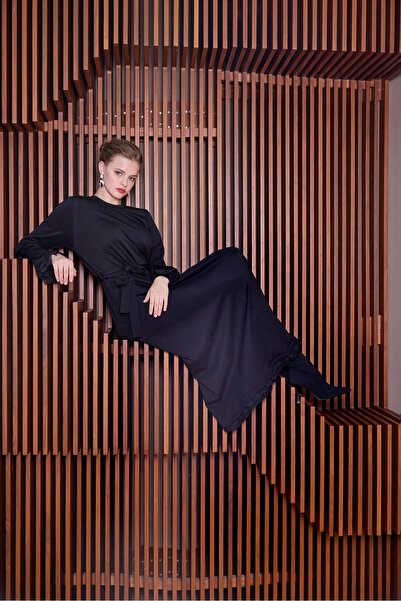 MissWhence Guipure Detailed Dress Black 38823