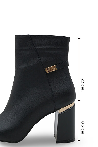 Women Lay-z Γυναικείες μπότες με τακούνι με υφή από δέρμα φιδιού, τακούνι πάχους 8,5 εκ., μοντέρνο μοντέλο με μυτερή μύτη και χρυσή λεπτομέρεια