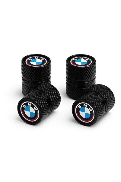 BMW Lifestyle Set of 4 Tire Valve Caps for BMW 50th Anniversary – Premium Design, Black Aluminum, Anniversary Lo