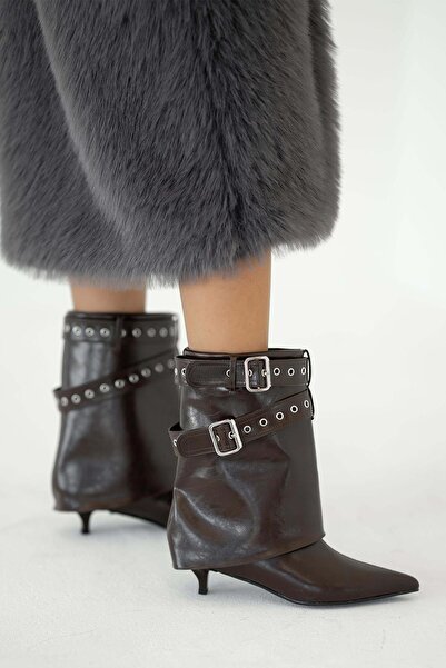 Parponi Ravnor Women's Buckle Heeled Boots Brown