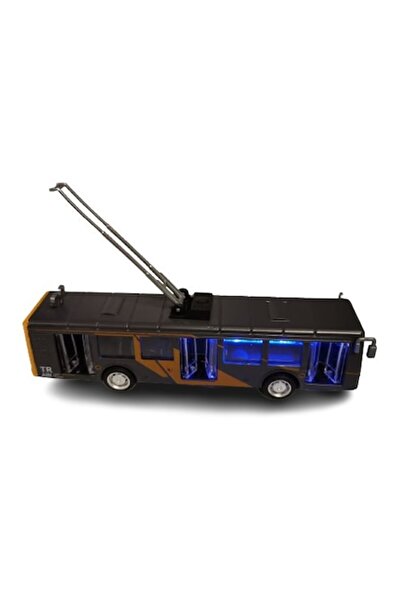 OEM Metal trolleybus 17 cm, lights and sounds, opening doors and foldable pantograph
