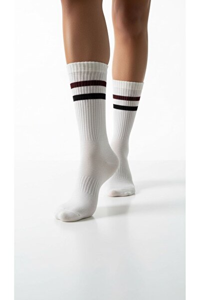 Plus Scorpion Γυναικείες κάλτσες τένις 2 τεμαχίων – Μοντέλο με ασπρόμαυρες ρίγες