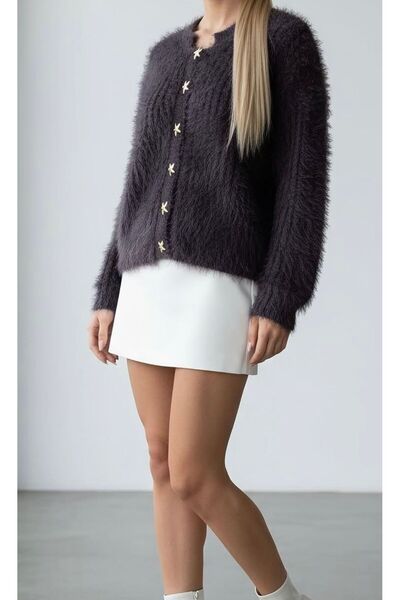 rose tml giyim Women's Knitwear Bearded Star Button Detailed Cardigan