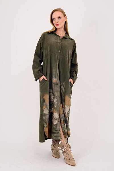 Park Moda 10974 ROCHIE DE CAMĂȘĂ CU IMPRIMARE FLORI LOVA