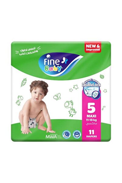 Fine Baby حفاضات مقاس 5 (11 قطعة) - حماية دبل لوك