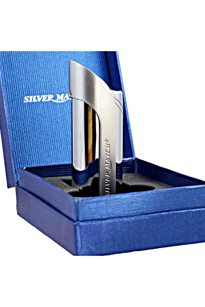 Silver Match Silver Match lighter, silver turbojet refillable blue gift box