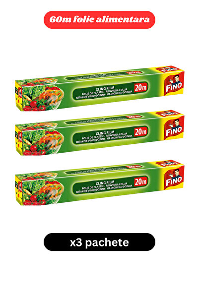 Fino Plastic food wrap pack x3 pcs 20m (60m in total)