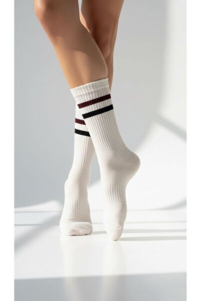 Plus Scorpion Γυναικείες κάλτσες τένις 2 τεμαχίων – Μοντέλο με ασπρόμαυρες ρίγες