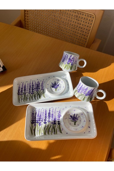 Stories Lavender Special Design Hand Painted Gift Set of 2 Cups (2 Pcs)