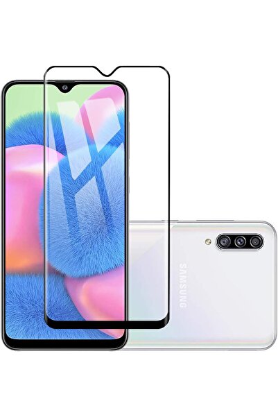 Generic واقي شاشة زجاجي مقوى كامل اللصق لهاتف سامسونج جالاكسي A30S - إطار أسود