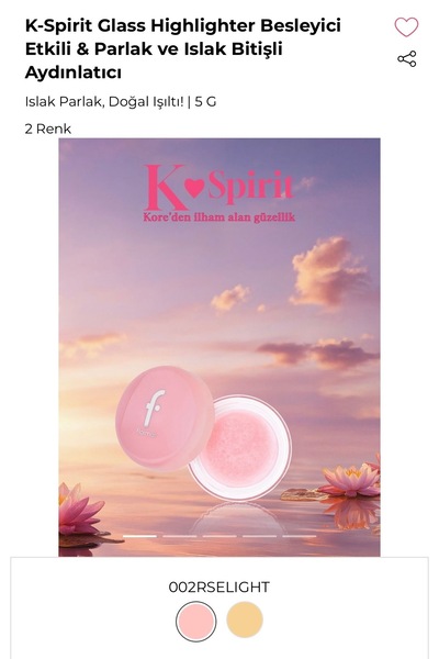 Flormar K-Spirit Glass Highlighter Besleyici&Parlak ve Islak Bitişli Aydınlatıcı - 002 Rselight