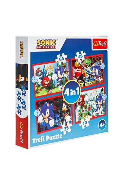 Trefl Set of 2 Sonic The Hedgehog Puzzles – 100 pcs + 4-in-1 (35/48/54/70 pcs) –