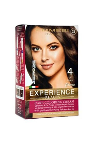 Beauty Experience مجموعة صبغة الشعر الإيطالية الدائمة زيرو 35 - اللون 4، بني