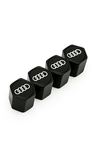 OEM Capace de supapă de roată Audi – formă hexagonală, negru mat, set de 4