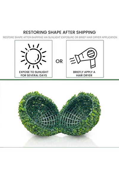 genric OneDcor Artificial Boxwood Ball with White Urn Planter & Butterfly Décor