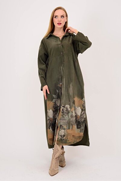 Park Moda 10974 ROCHIE DE CAMĂȘĂ CU IMPRIMARE FLORI LOVA