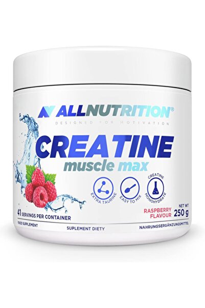 ALLNUTRİTİON Creatine Muscle Max - Creatine Monohydrate with Taurine, 250g, Raspberry