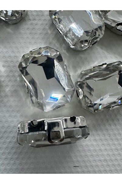 Pratik aksesuar 13x18 DİKME KASALI KRİSTAL CAM TAŞ 10 ADET