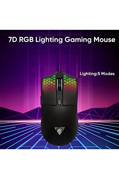JEDEL-GAMING The GM693 wired gaming mouse is comfortable and features RGB lighting with 7200 DPI.