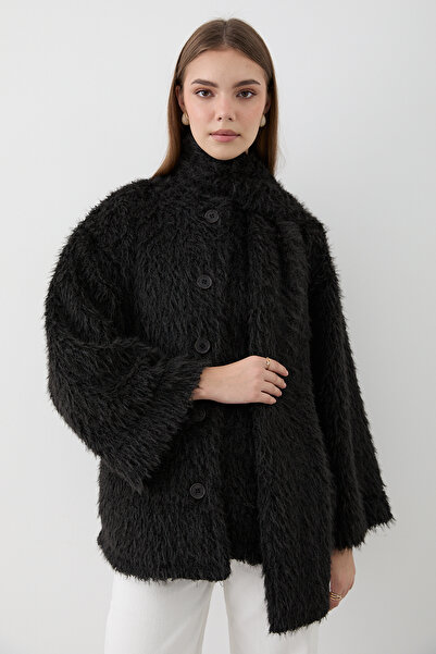 JASTE Women's Plush Shawl Collar Oversized Cardigan