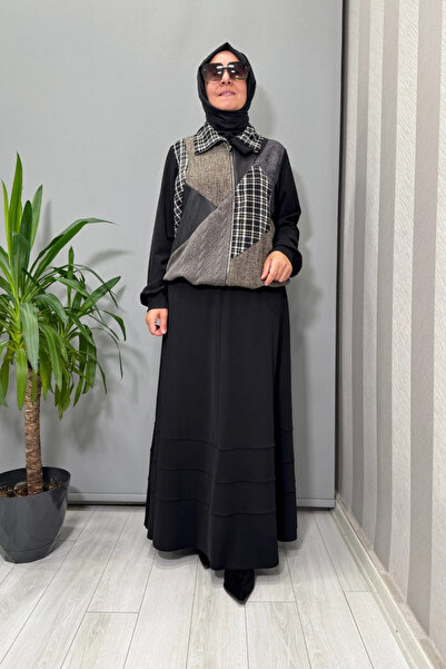 MissWhence Patcwork Jacket Suit Black 38200