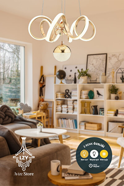 Lzy Avize Store Kıvrımlı Toplu 3 Renk Işık Özellikli Power Led Kaplama Sarkıt...