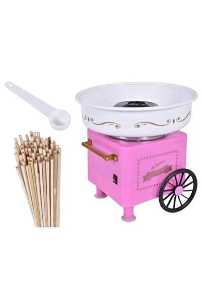stuffix Cotton Candy Maker with Sugar Spoon and Bamboo Sticks, 500W, Pink