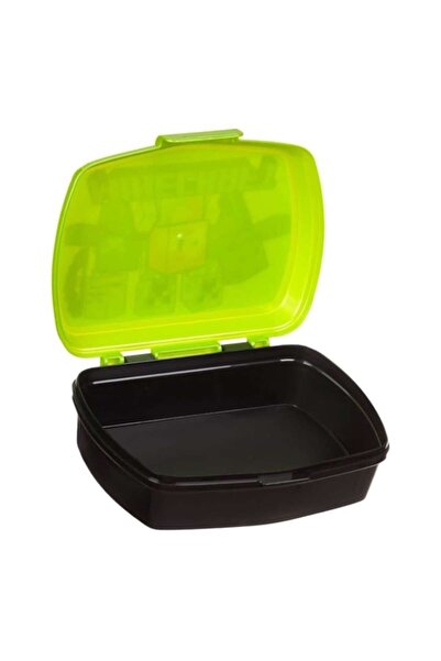 BREZIUM Children's Lunchbox (Minecraft), 0.63 L, Lime/Black -