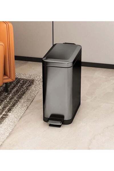 genernic سلة مهملات من الفولاذ المقاوم للصدأ سعة 10 لتر - لون فولاذي