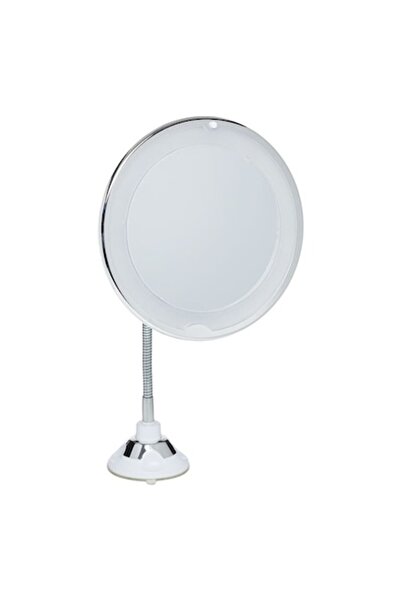 AVA Oglindă cu ventuză, mărire 10x, 21 LED-uri, gât flexibil, 20 cm