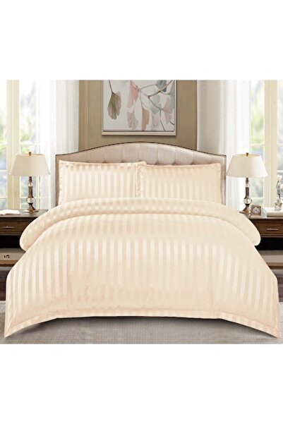 MHR Damask bed linen set 4-piece (180x200 fitted, 200x230 duvet, 2x55x80) – Cream