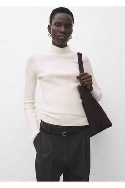 MANGO Woman Perkins yaka dar kesim kazak