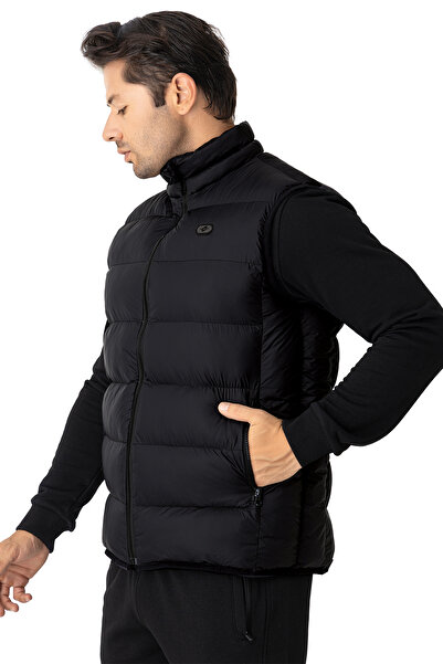 Crozwise Black Men's Outdoor Puffer Vest - 4018-10
