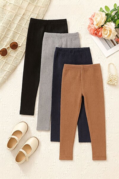 tunays shopping Girl/Boy Baby/Child Winter Fleece-Lined Corded Fabric Tights Set of 4